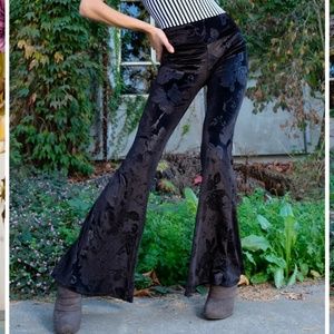 Black Velvet Stretch Flares